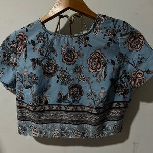 Floral Blue Women's Top